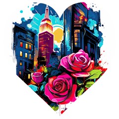 City Rose 2-gigapixel-art-scale-4 00x Wooden Puzzle Heart