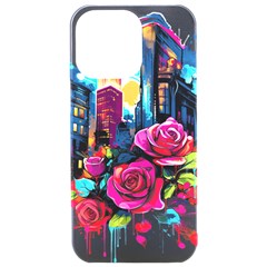 City Rose 2-gigapixel-art-scale-4 00x Iphone 15 Pro Max Black Uv Print Pc Hardshell Case by BrightWear