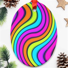 Swirl Twirl Design Pattern Waves Ornament (oval)