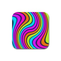 Swirl Twirl Design Pattern Waves Rubber Square Coaster (4 Pack) by Loisa77