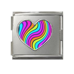 Swirl Twirl Design Pattern Waves Mega Link Heart Italian Charm (18mm)