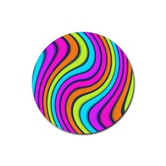 Swirl Twirl Design Pattern Waves Rubber Round Coaster (4 Pack) by Loisa77