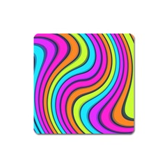 Swirl Twirl Design Pattern Waves Square Magnet by Loisa77