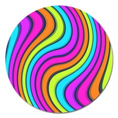 Swirl Twirl Design Pattern Waves Magnet 5  (round) by Loisa77