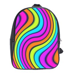 Swirl Twirl Design Pattern Waves School Bag (large) by Loisa77