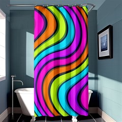 Swirl Twirl Design Pattern Waves Shower Curtain 36  X 72  (stall)  by Loisa77