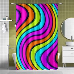 Swirl Twirl Design Pattern Waves Shower Curtain 48  X 72  (small)  by Loisa77