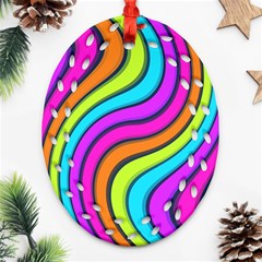 Swirl Twirl Design Pattern Waves Ornament (oval Filigree)