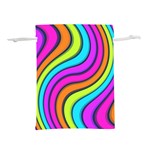 Swirl Twirl Design Pattern Waves Lightweight Drawstring Pouch (L) Back