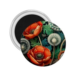 Flower Poppies 2 25  Magnets