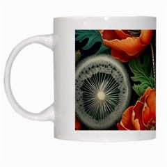 Flower Poppies White Mug