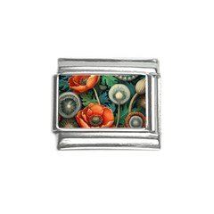 Flower Poppies Italian Charm (9mm)