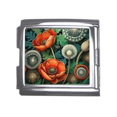 Flower Poppies Mega Link Italian Charm (18mm)