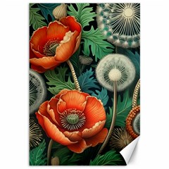 Flower Poppies Canvas 12  X 18  by Loisa77