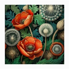 Flower Poppies Medium Glasses Cloth by Loisa77