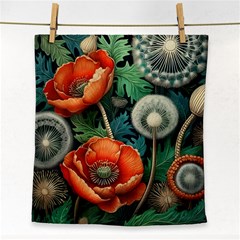 Flower Poppies Face Towel