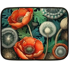 Flower Poppies Fleece Blanket (mini) by Loisa77