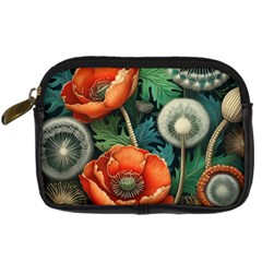 Flower Poppies Digital Camera Leather Case by Loisa77