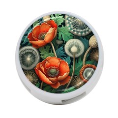 Flower Poppies 4-port Usb Hub (two Sides) by Loisa77