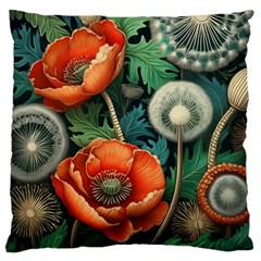 Flower Poppies Large Cushion Case (two Sides) by Loisa77