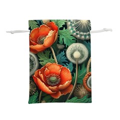 Flower Poppies Lightweight Drawstring Pouch (l) by Loisa77