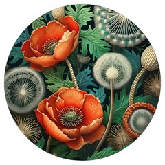 Flower Poppies Round Trivet