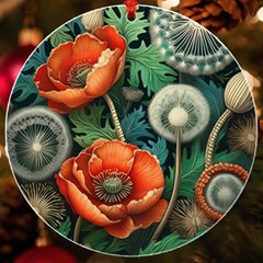 Flower Poppies Uv Print Acrylic Ornament Round