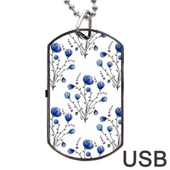 Flowers Seamless Pattern Victorian Dog Tag Usb Flash (one Side) by Loisa77