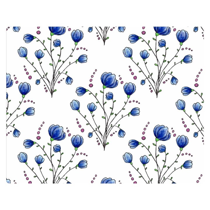 Flowers Seamless Pattern Victorian Two Sides Premium Plush Fleece Blanket (Teen Size)