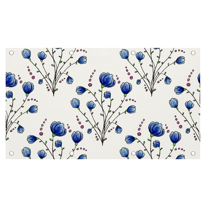 Flowers Seamless Pattern Victorian Banner and Sign 7  x 4 