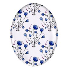 Flowers Seamless Pattern Victorian Oval Glass Fridge Magnet (4 Pack) by Loisa77