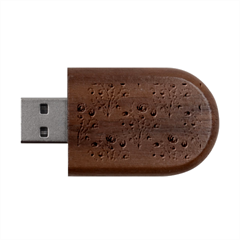 Flowers Seamless Pattern Victorian Wood Oval Usb Flash Drive by Loisa77