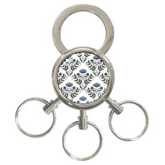 Flower Seamless Pattern Victorian 3-ring Key Chain by Loisa77