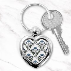 Flower Seamless Pattern Victorian Key Chain (heart) by Loisa77