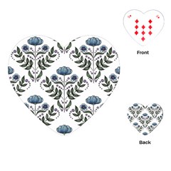 Flower Seamless Pattern Victorian Playing Cards Single Design (heart)