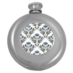 Flower Seamless Pattern Victorian Round Hip Flask (5 Oz) by Loisa77