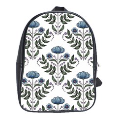 Flower Seamless Pattern Victorian School Bag (large) by Loisa77