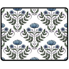 Flower Seamless Pattern Victorian Two Sides Fleece Blanket (medium) by Loisa77