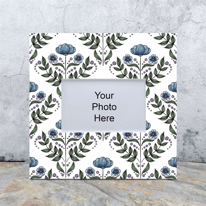 Flower Seamless Pattern Victorian White Box Photo Frame 4  x 6 