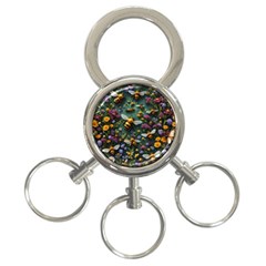 Bees Colony Flowers 3-ring Key Chain