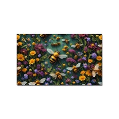 Bees Colony Flowers Sticker Rectangular (10 Pack)