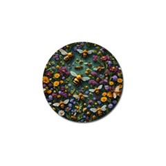 Bees Colony Flowers Golf Ball Marker (4 Pack)