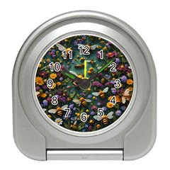 Bees Colony Flowers Travel Alarm Clock by Loisa77