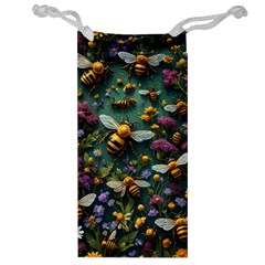 Bees Colony Flowers Jewelry Bag