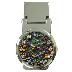 Bees Colony Flowers Money Clip Watches