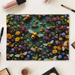 Bees Colony Flowers Cosmetic Bag (xl)