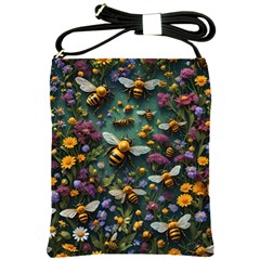 Bees Colony Flowers Shoulder Sling Bag