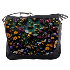 Bees Colony Flowers Messenger Bag