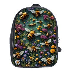 Bees Colony Flowers School Bag (xl)