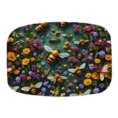 Bees Colony Flowers Mini Square Pill Box by Loisa77